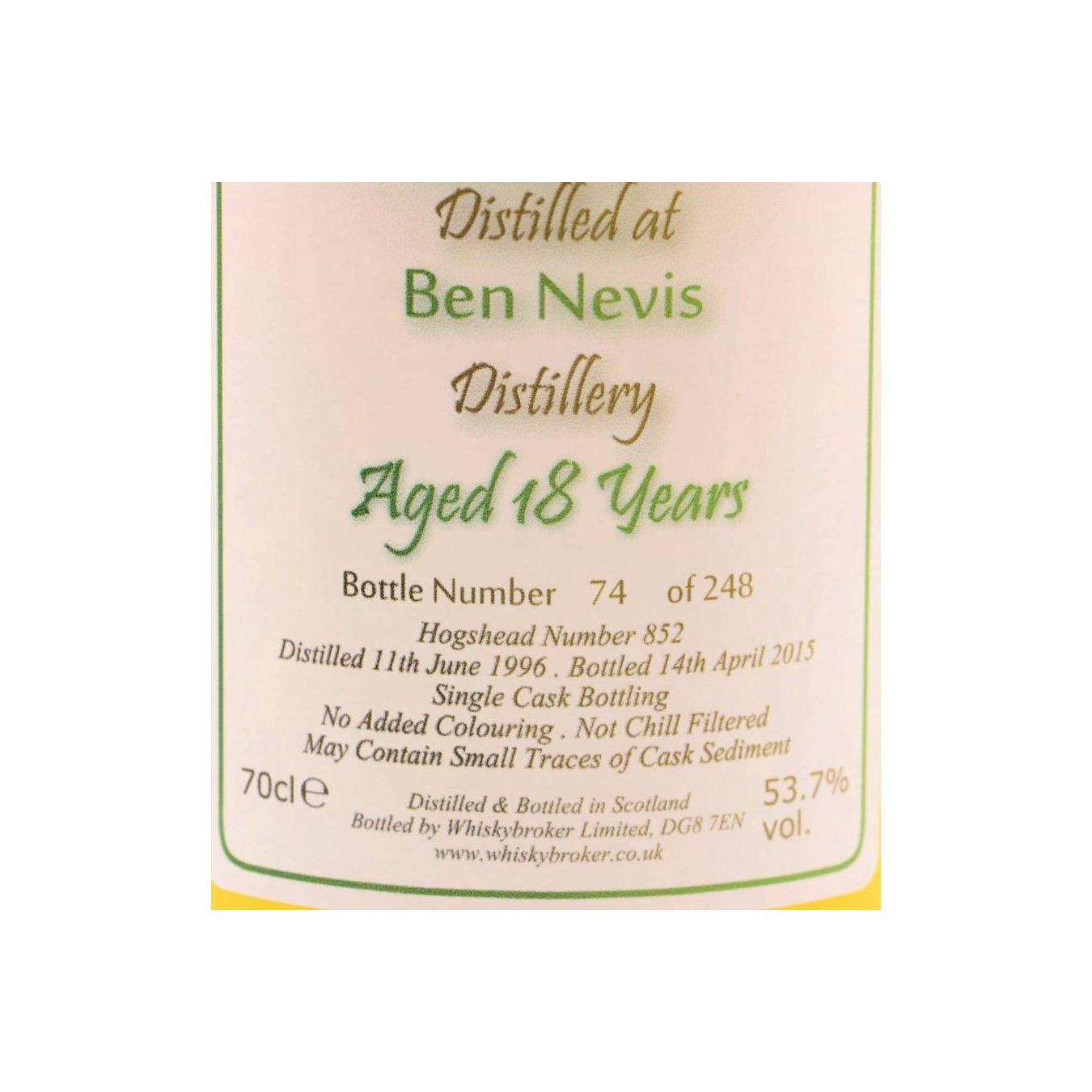 Ben Nevis 1996 18 Years Single Malt Whisky 2