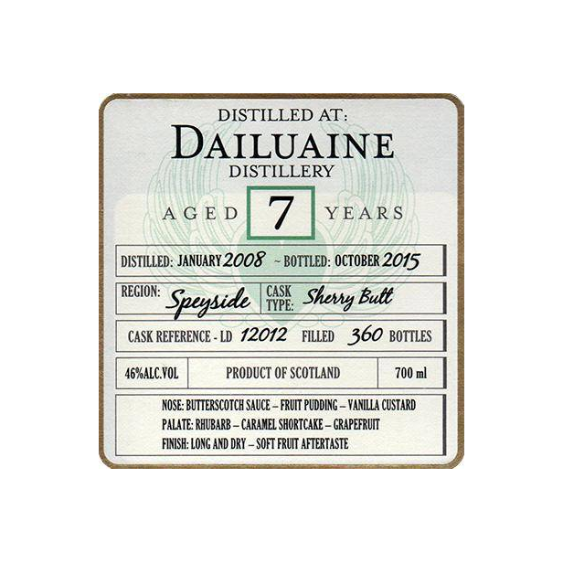 Dailuaine 2008 7 Years Single Malt Whisky 2