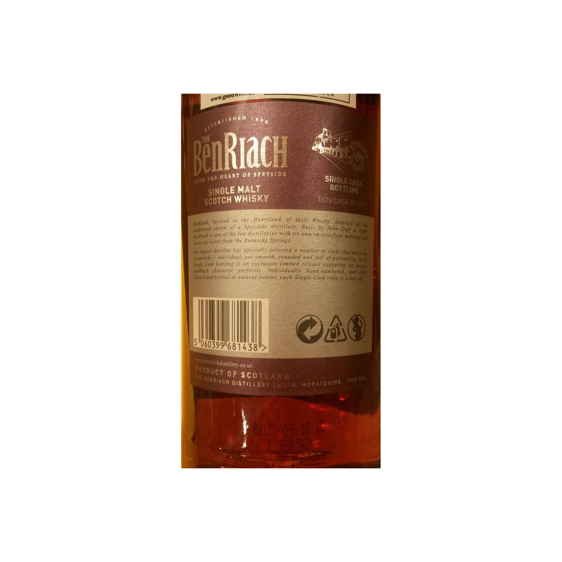 BenRiach 1976 38 Years Single Malt Whisky 2