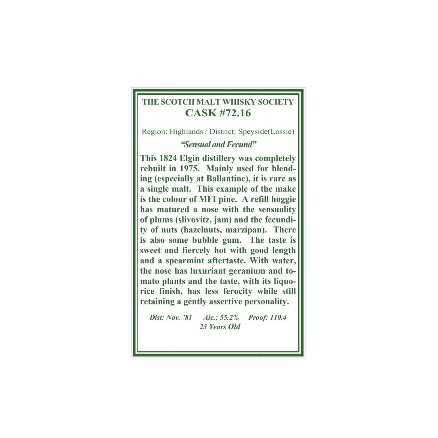 The Scotch Malt Whisky Society 1981 23 Years Single Malt Whisky