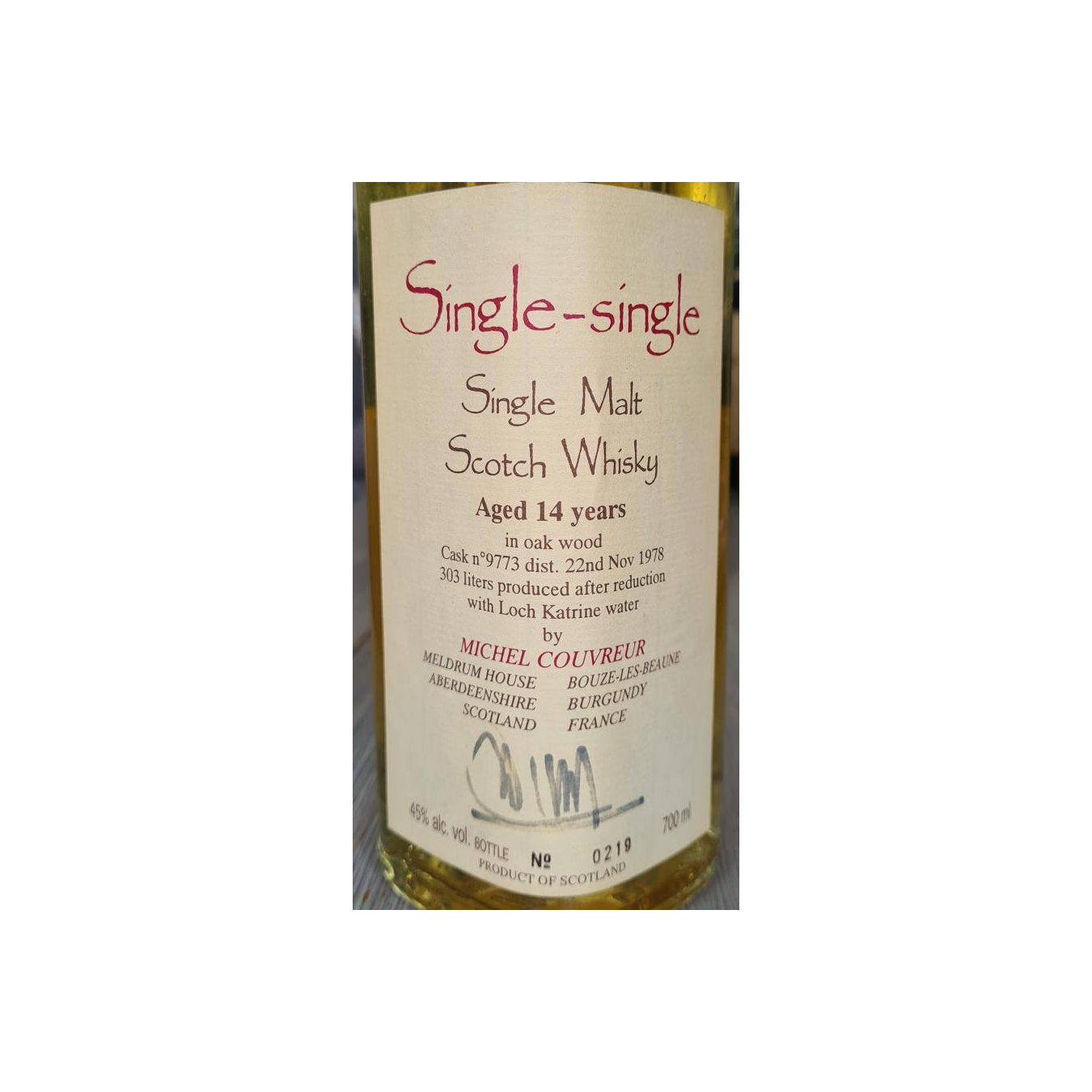 Michel Couvreur 1978 14 Years Single Malt Whisky 2