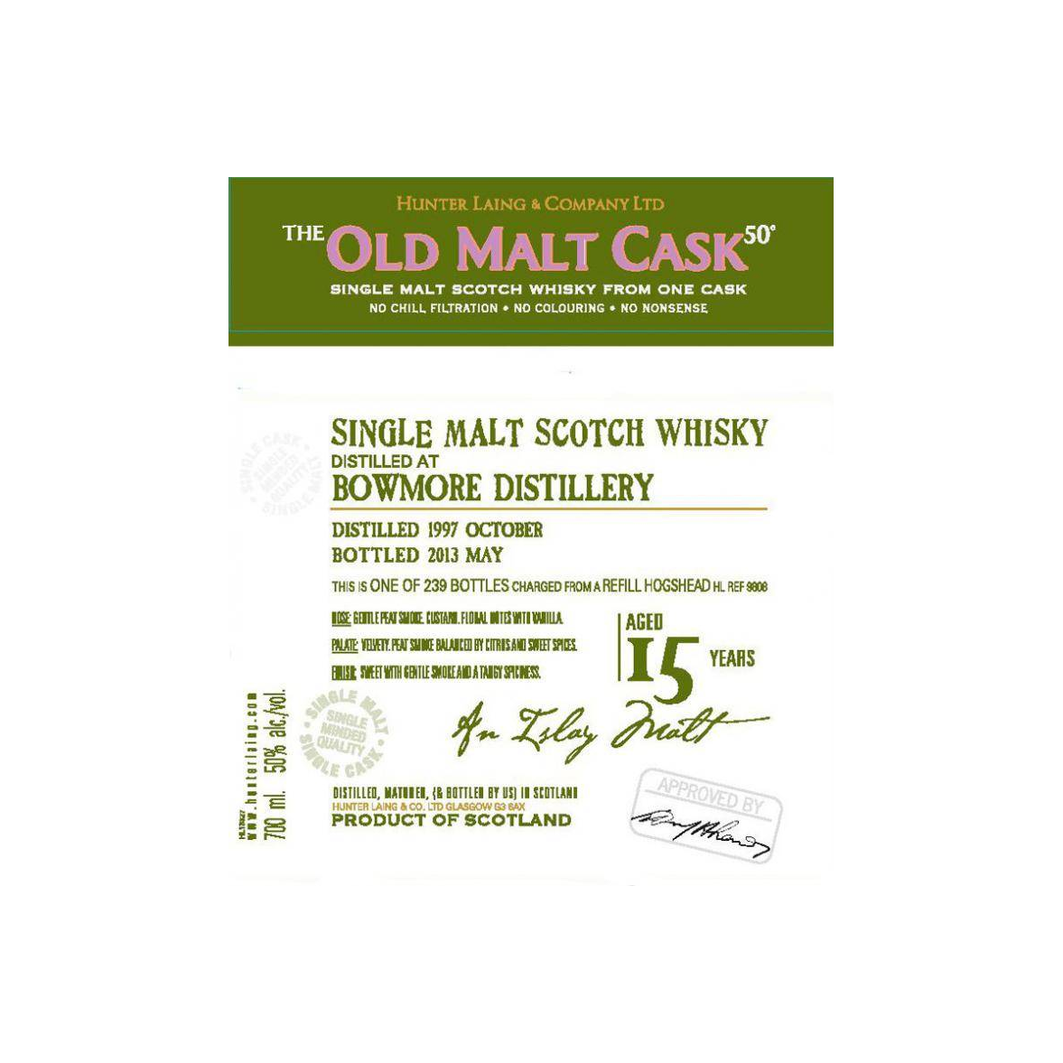 Bowmore Old Malt Cask 1997 15 Years Single Malt Whisky
