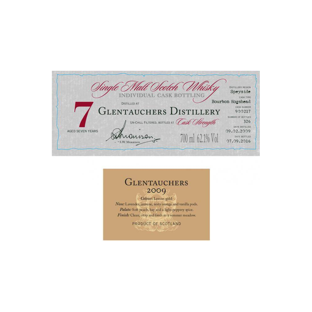 Glentauchers Individual Cask Bottling 2009 7 Years Single Malt Whisky