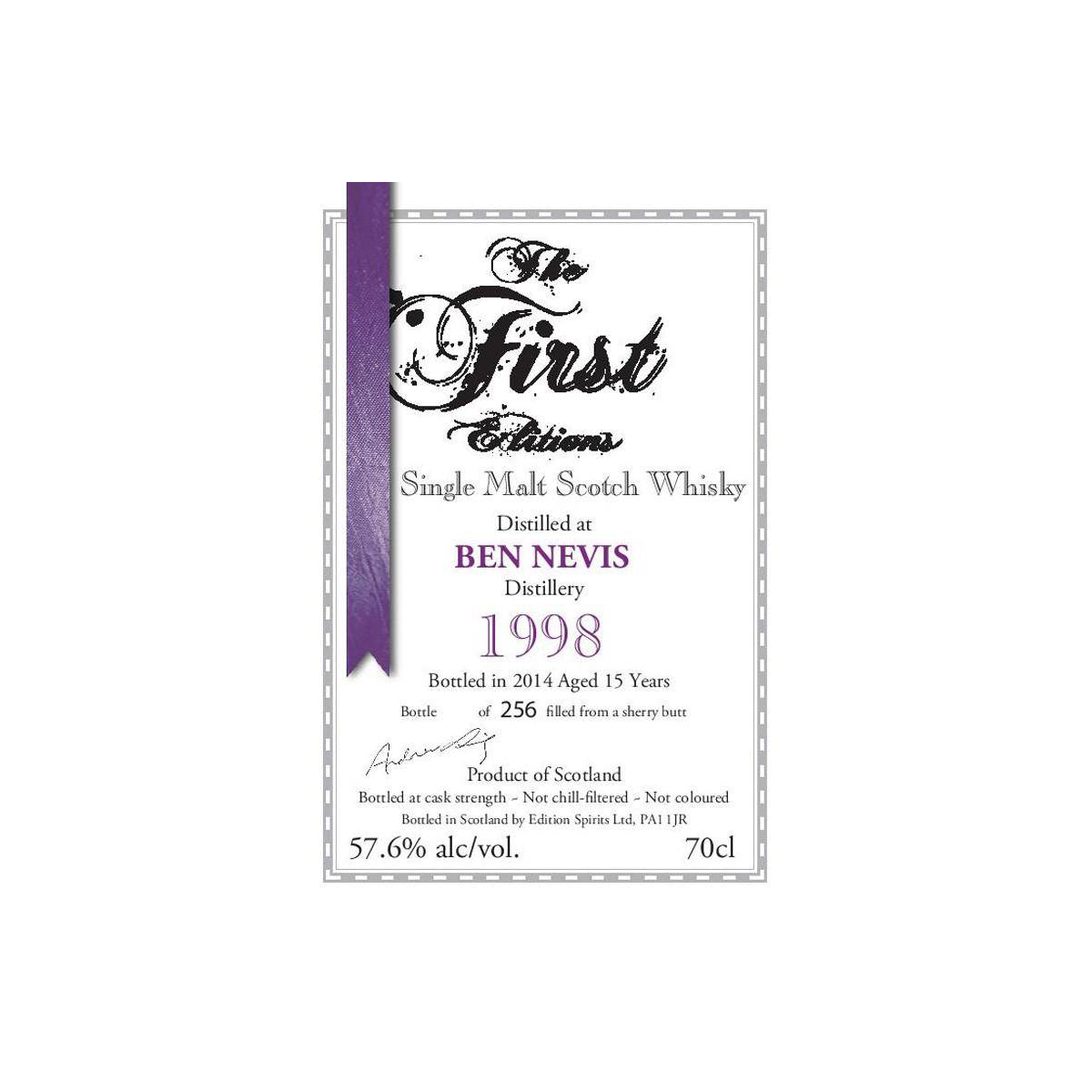 Ben Nevis The First Editions 1998 15 Years Single Malt Whisky 2