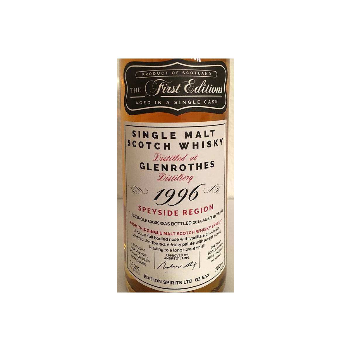 The Glenrothes The First Editions 1996 19 Years Single Malt Whisky 3