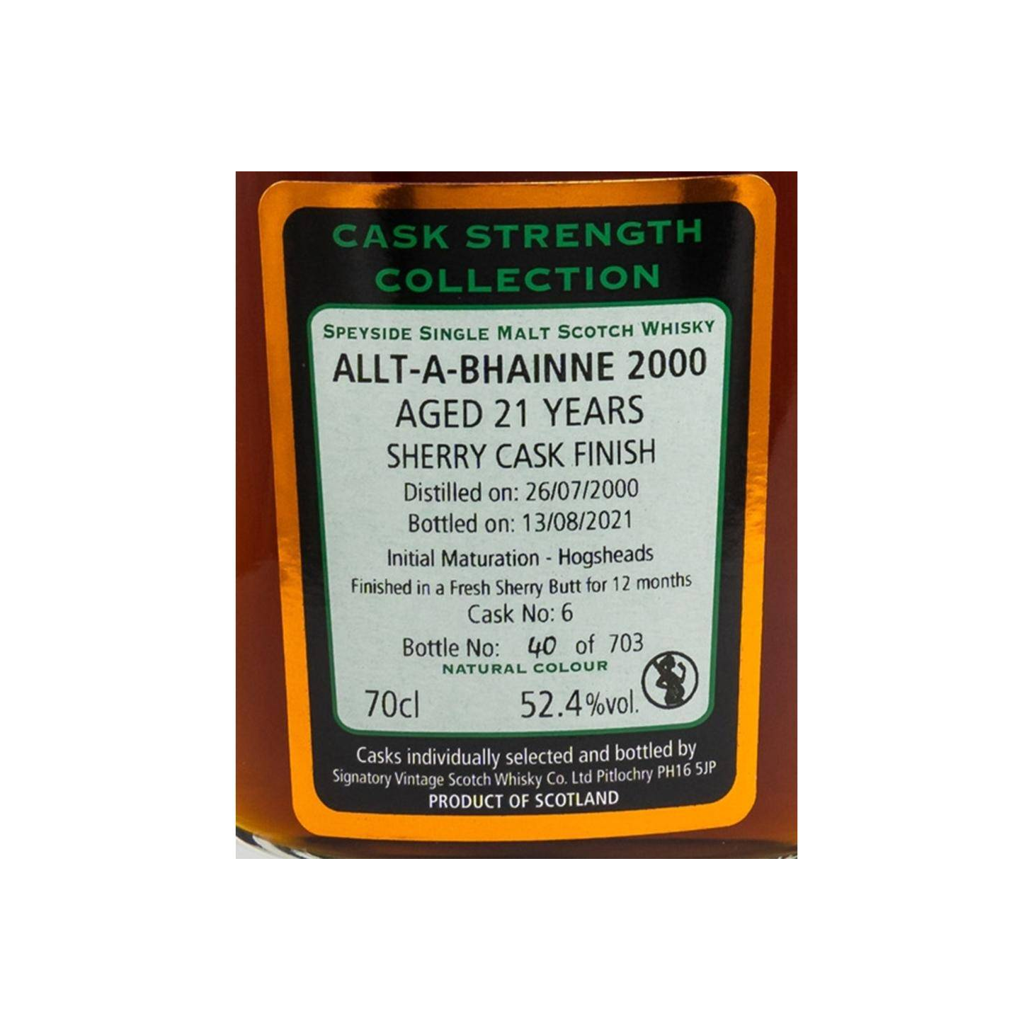 Allt-A-Bhainne Cask Strength Collection 2000 21 Years Single Malt Whisky 2