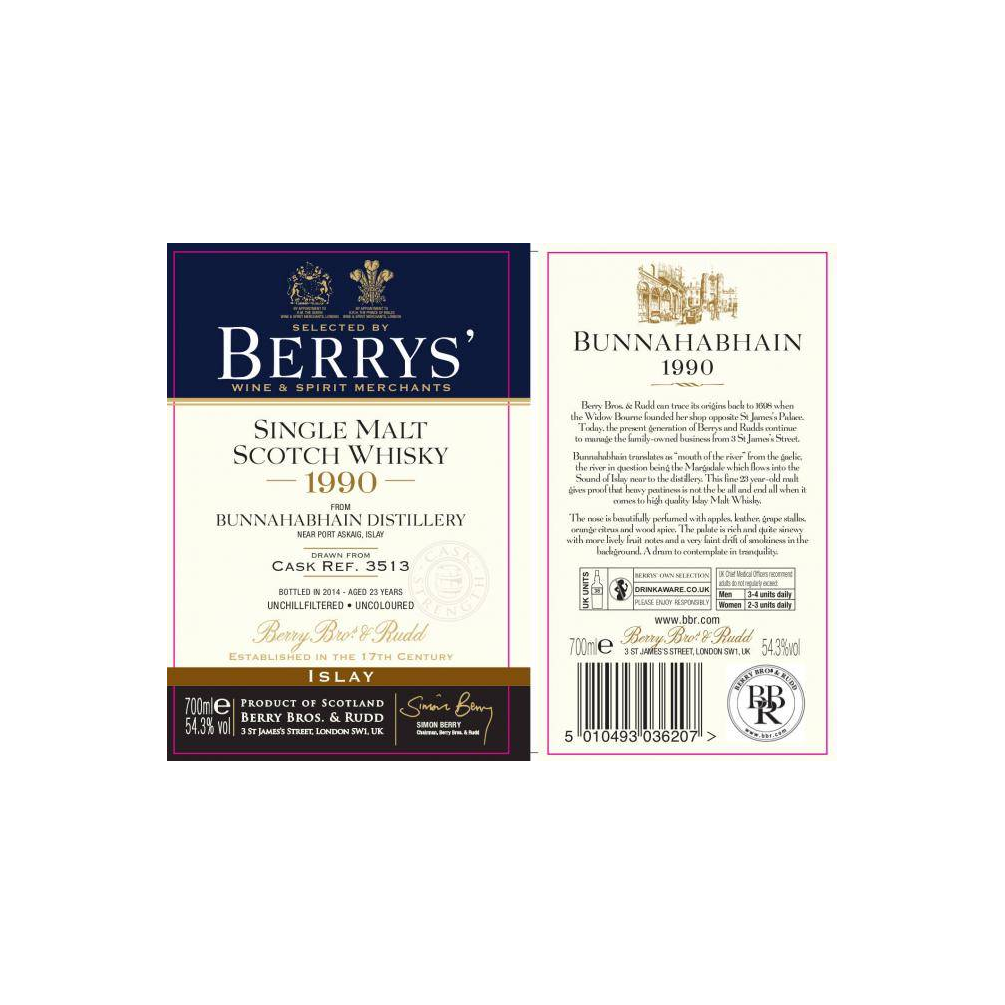 Bunnahabhain 1990 23 Years Single Malt Whisky 2