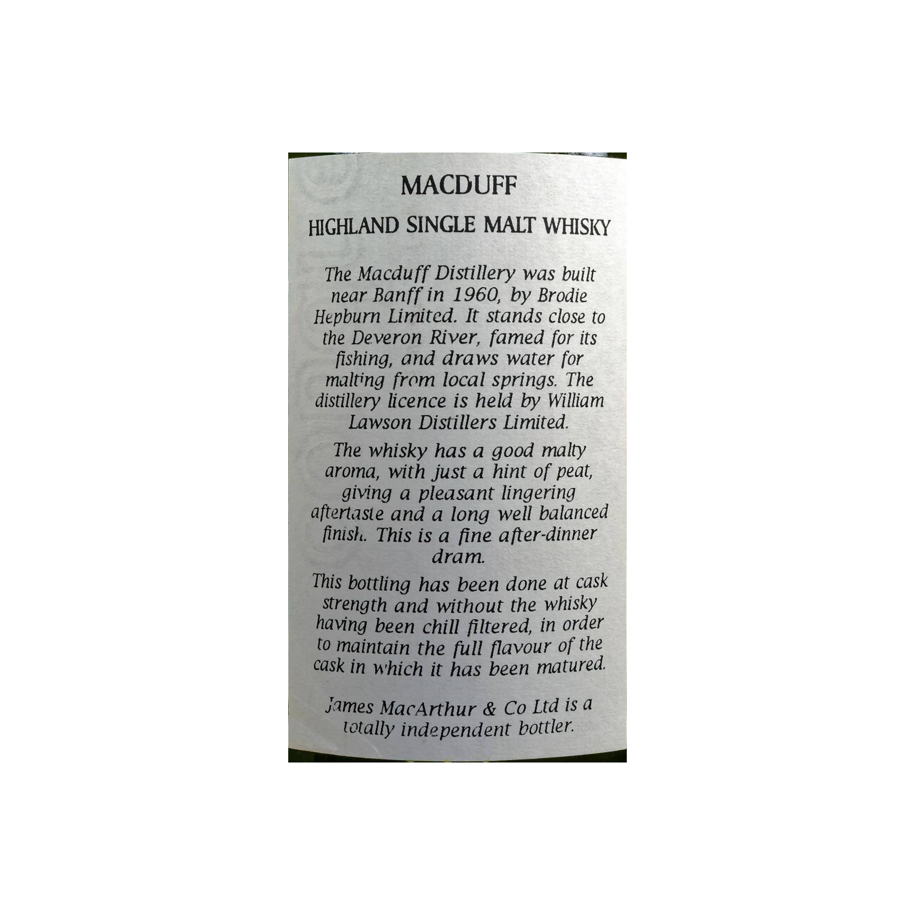Macduff 30 Years Single Malt Whisky 3