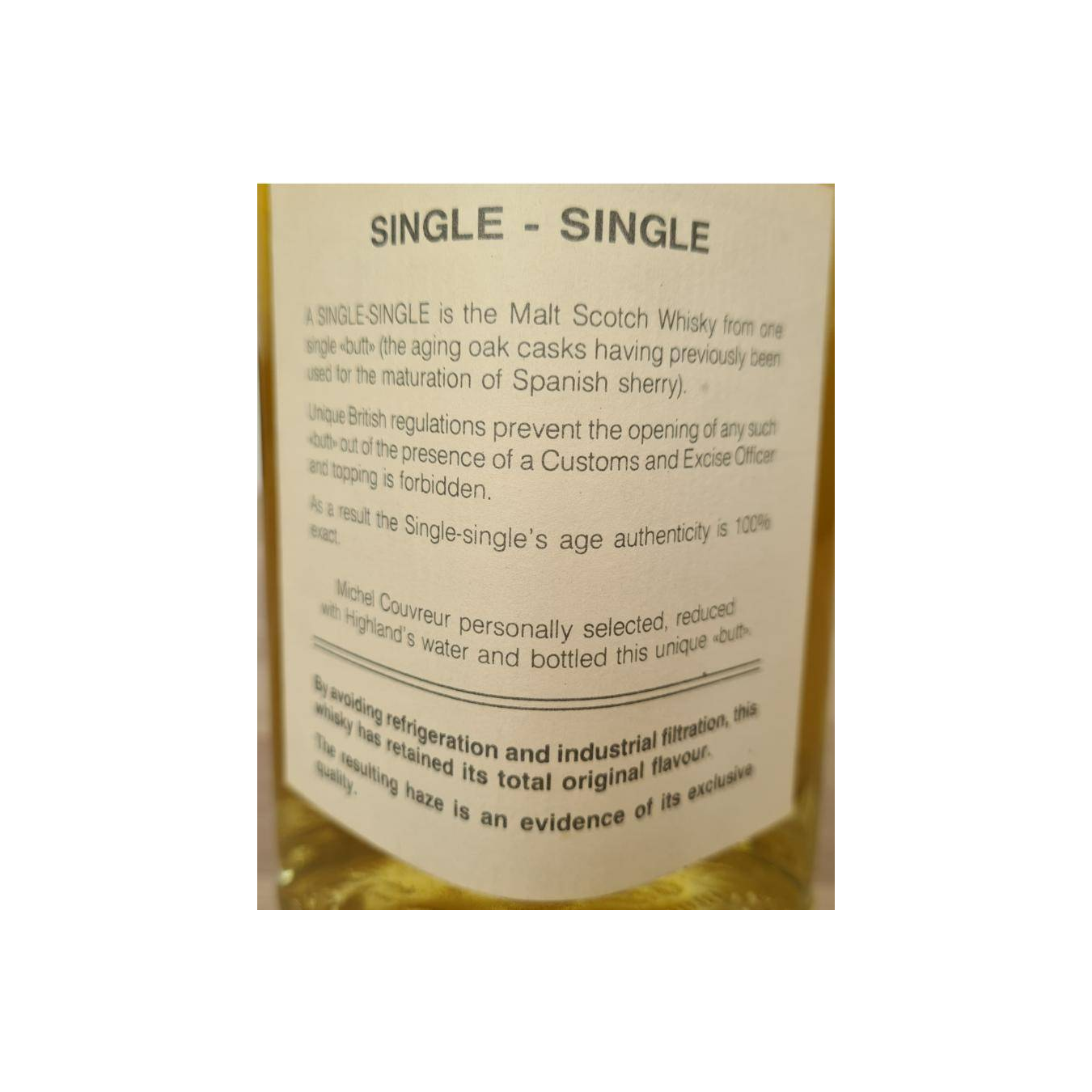 Michel Couvreur 1978 14 Years Single Malt Whisky 3