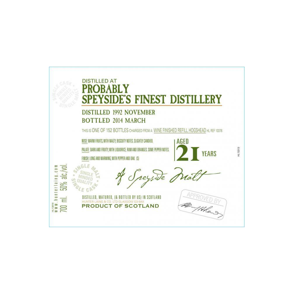 Probably Speyside's Finest 1992 HL 2