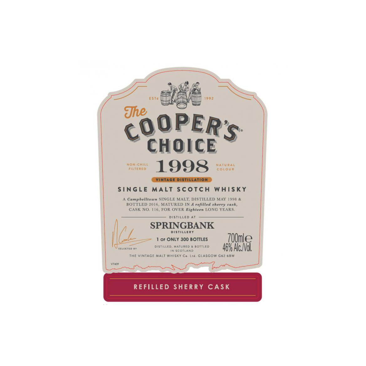 Springbank The Cooper's Choice 1998 18 Years Single Malt Whisky 2