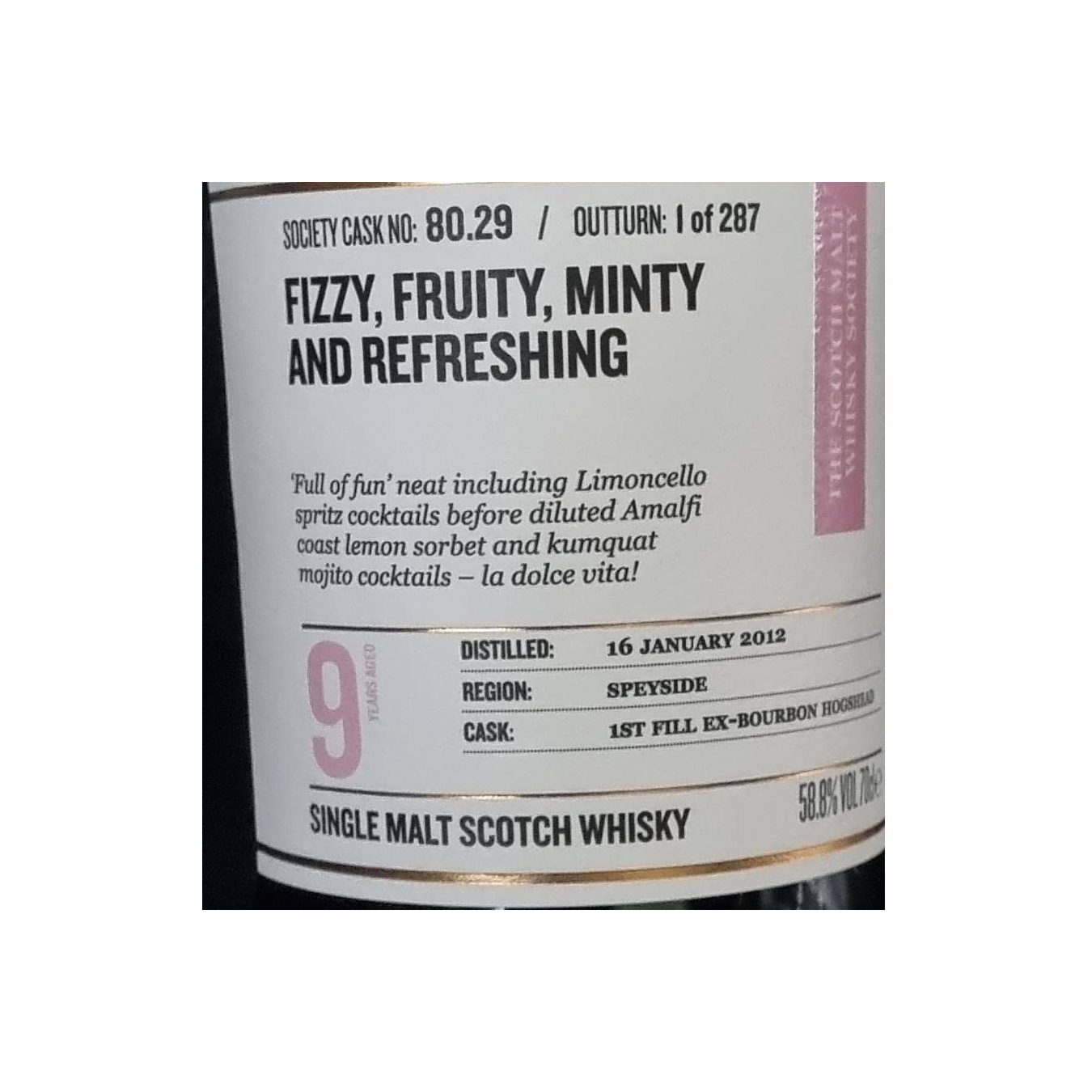 The Scotch Malt Whisky Society 2012 9 Years Single Malt Whisky 2