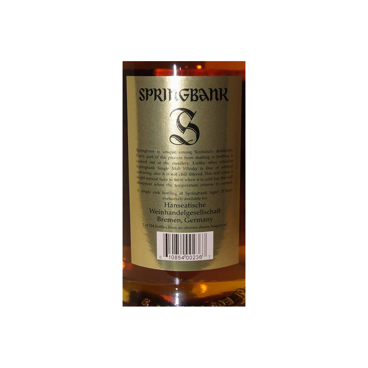 Springbank Single Cask 1995 21 Years Single Malt Whisky 3