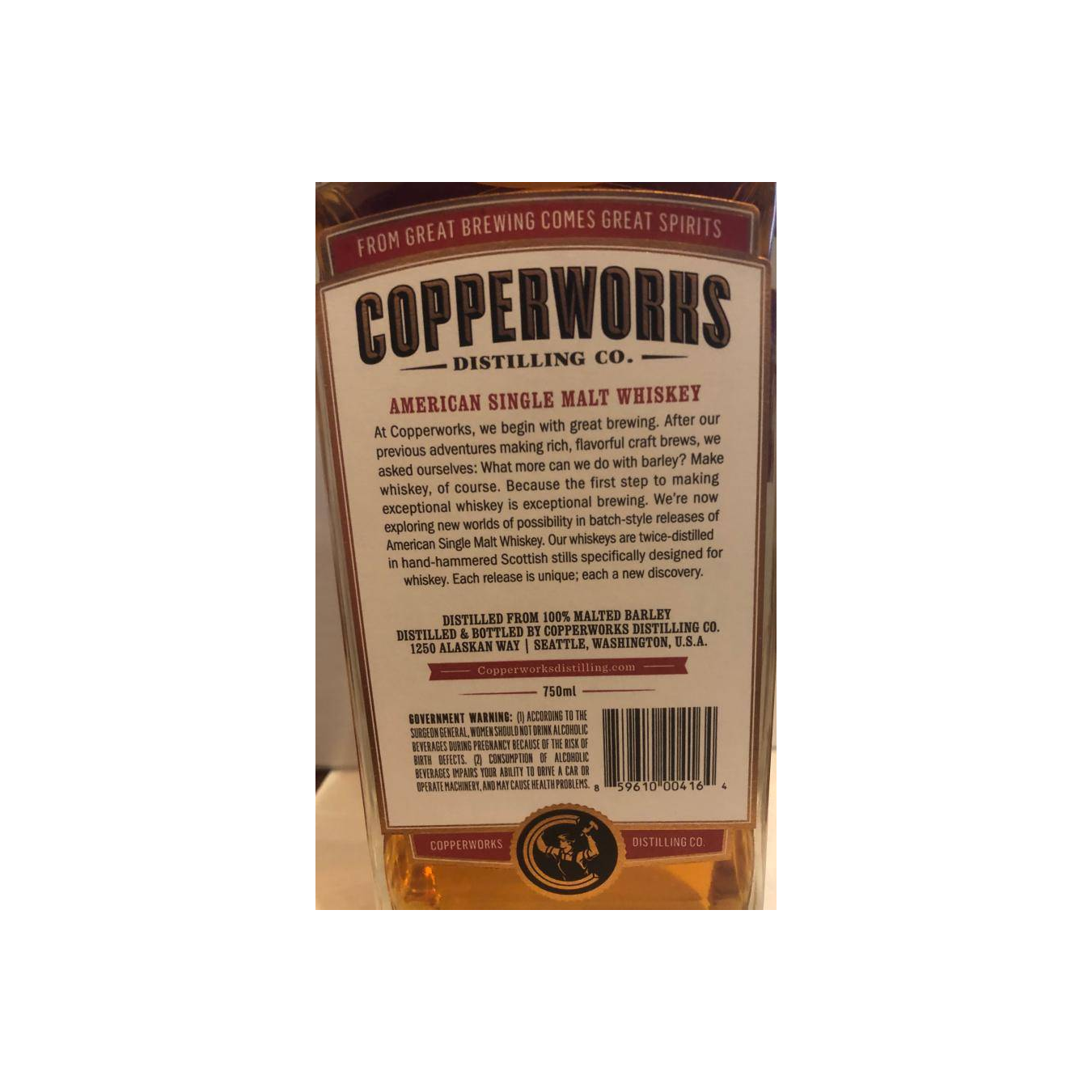 Copperworks American Single Malt Whiskey 2