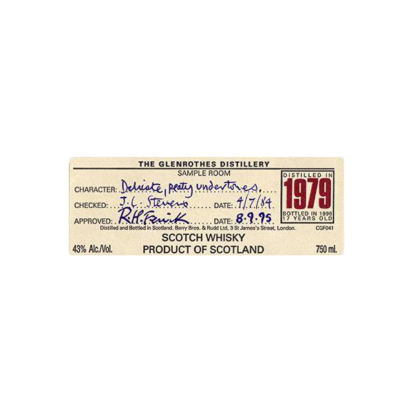 The Glenrothes 1979 17 Years Single Malt Whisky