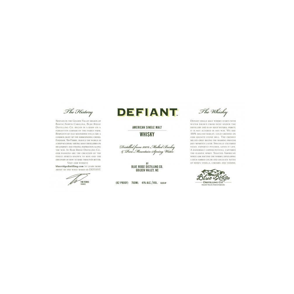 Defiant American Single Malt Whisky 2