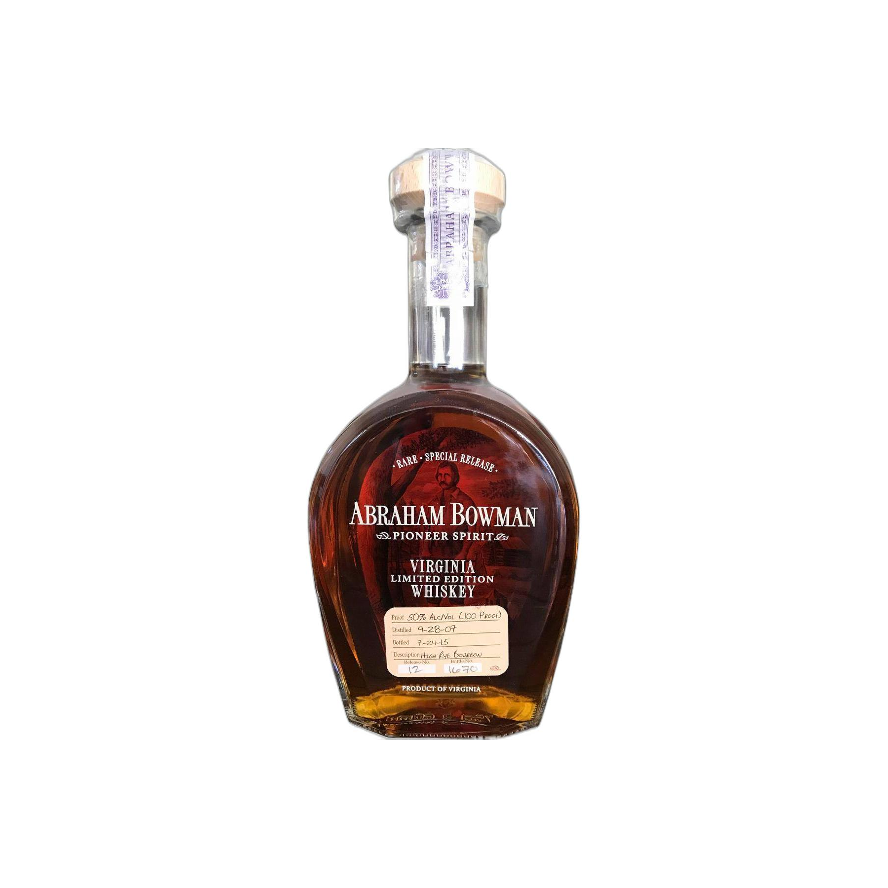 Abraham Bowman 2007 High Rye Bourbon
