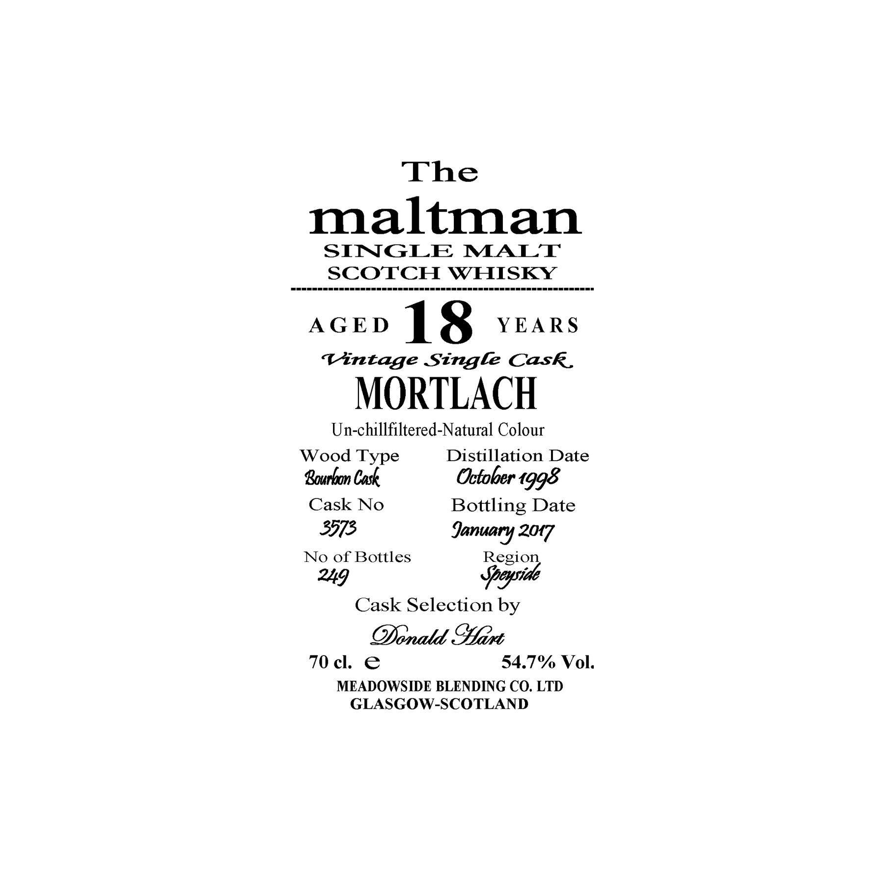 Mortlach 1998 18 Years Single Malt Whisky 2