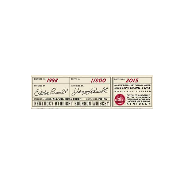 Russell's Reserve Kentucky Straight Bourbon Whiskey 1998 17 Years Bourbon Whisky
