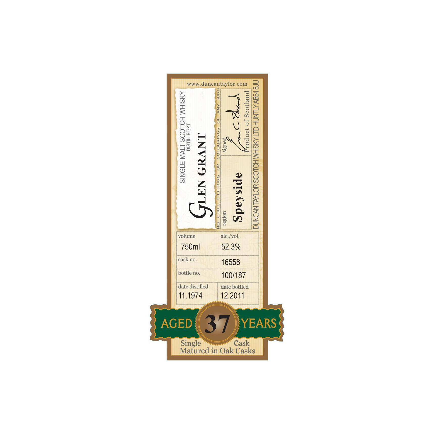 Glen Grant 1974 37 Years Single Malt Whisky