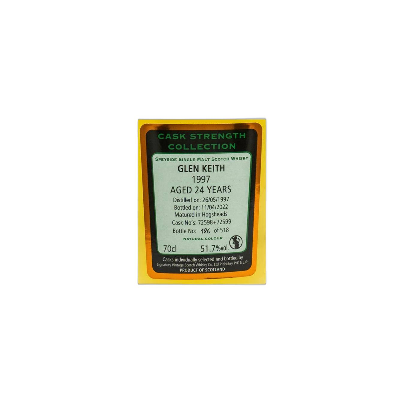Glen Keith Cask Strength Collection 1997 24 Years Single Malt Whisky 3