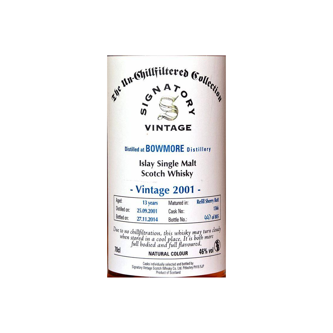 Bowmore The Un-Chillfiltered Collection 2001 13 Years Single Malt Whisky 2