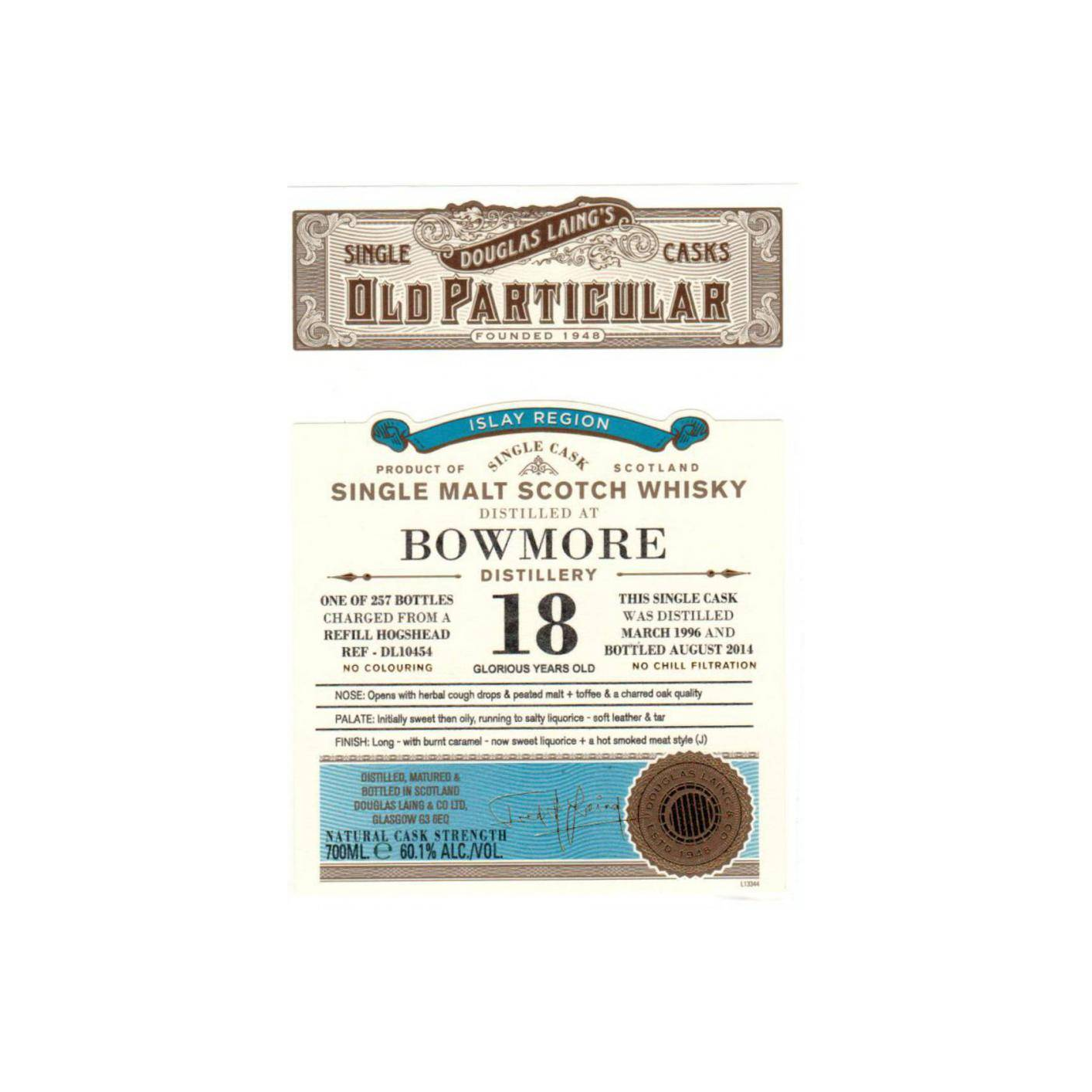 Bowmore Old Particular 1996 18 Years Single Malt Whisky