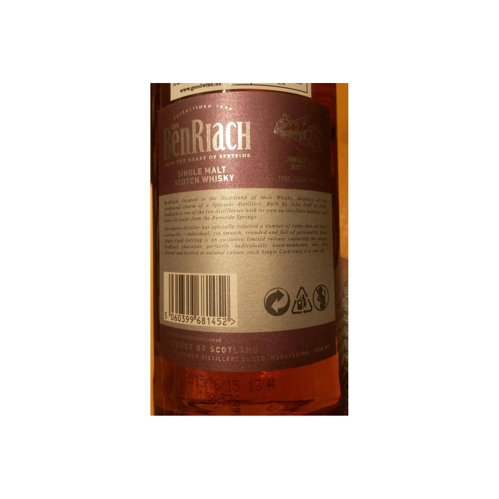 BenRiach 1985 29 Years Single Malt Whisky