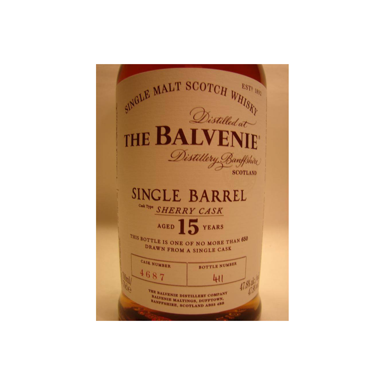 The Balvenie 15 Years Single Malt Whisky