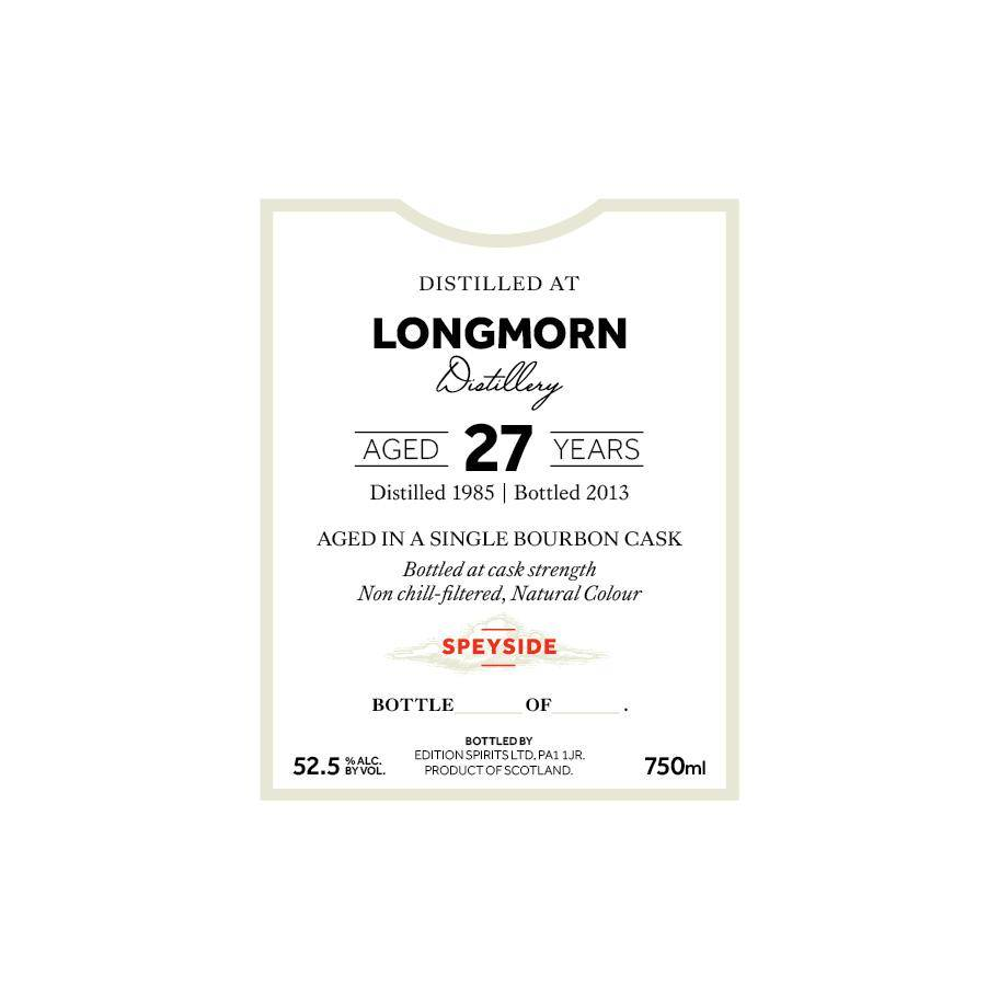 Longmorn The First Editions 1985 27 Years Single Malt Whisky