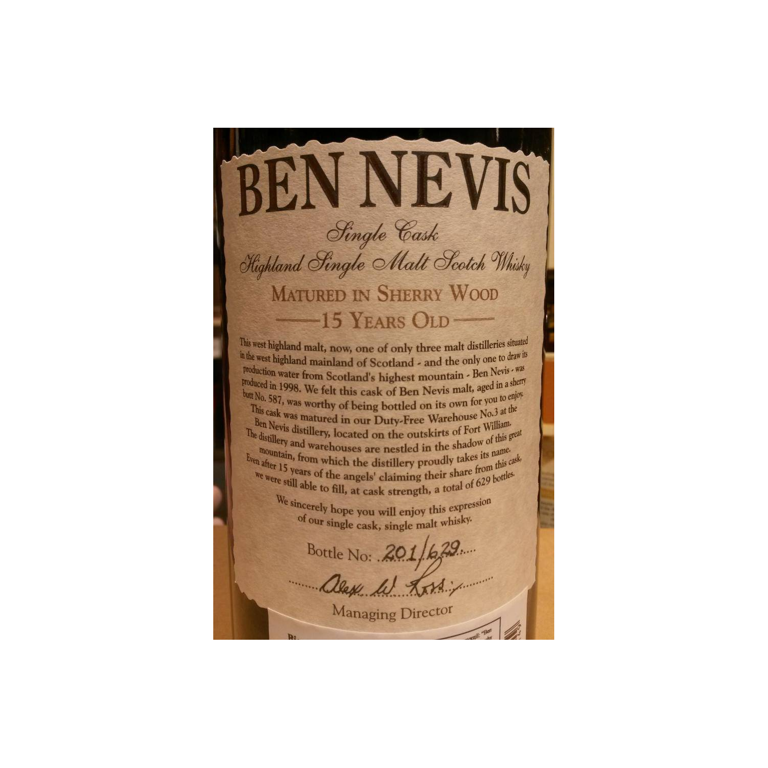 Ben Nevis Single Cask 1998 15 Years Single Malt Whisky 2