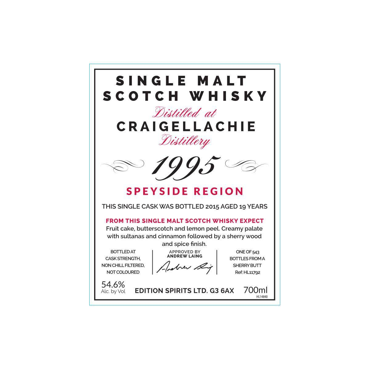 Craigellachie The First Editions 1995 19 Years Single Malt Whisky 3