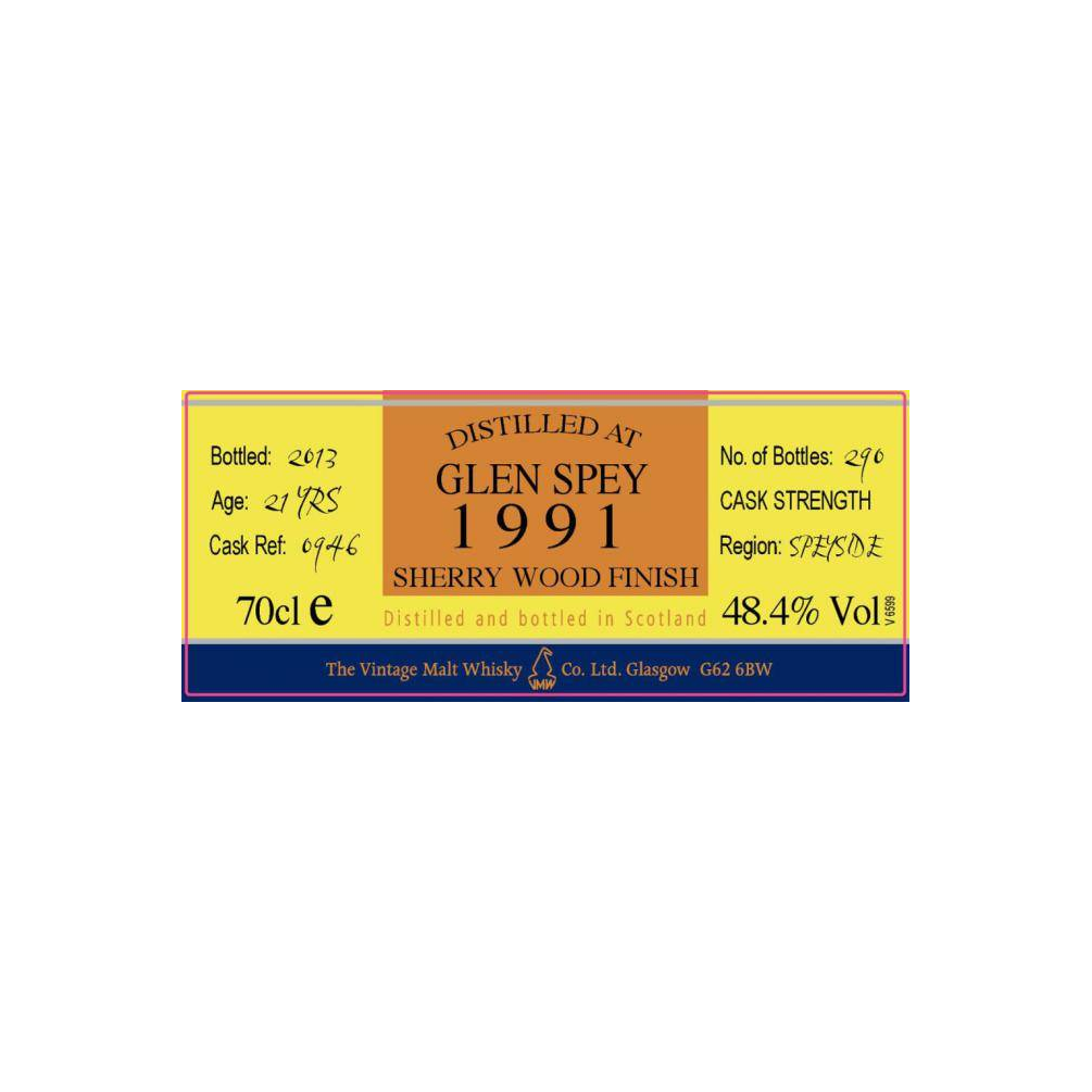 Glen Spey The Cooper's Choice 1991 21 Years Single Malt Whisky 2