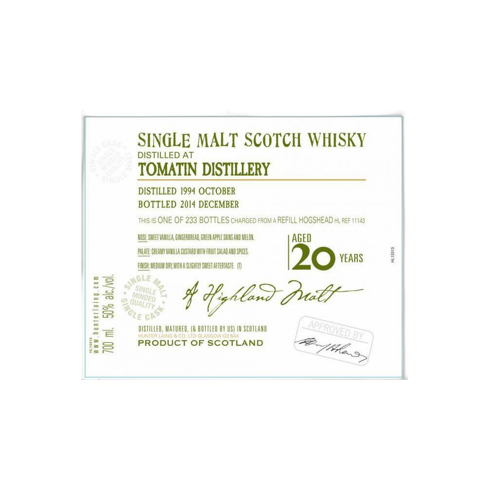 Tomatin Old Malt Cask 1994 20 Years Single Malt Whisky 2