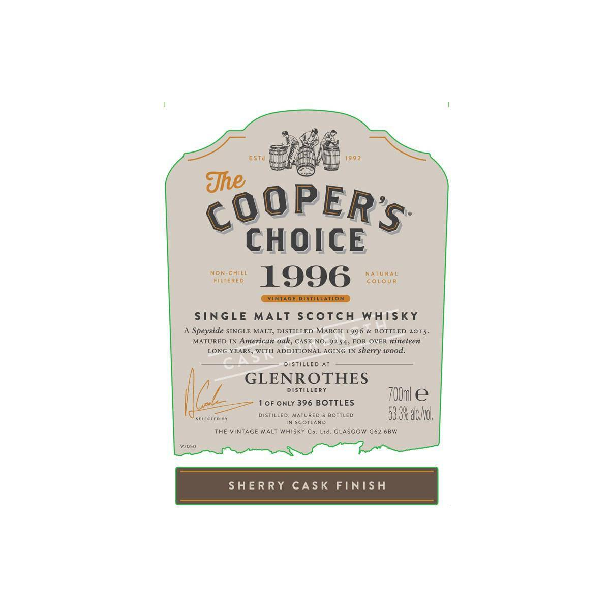 The Glenrothes The Cooper's Choice 1996 19 Years Single Malt Whisky 2