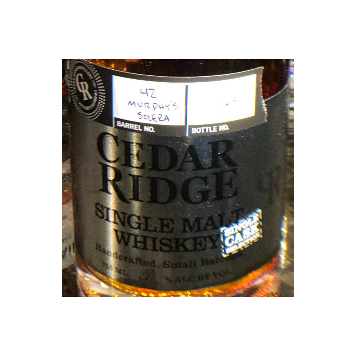 Cedar Ridge Single Malt Whiskey