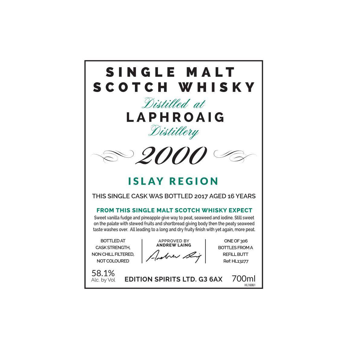 Laphroaig The First Editions 2000 16 Years Single Malt Whisky 2