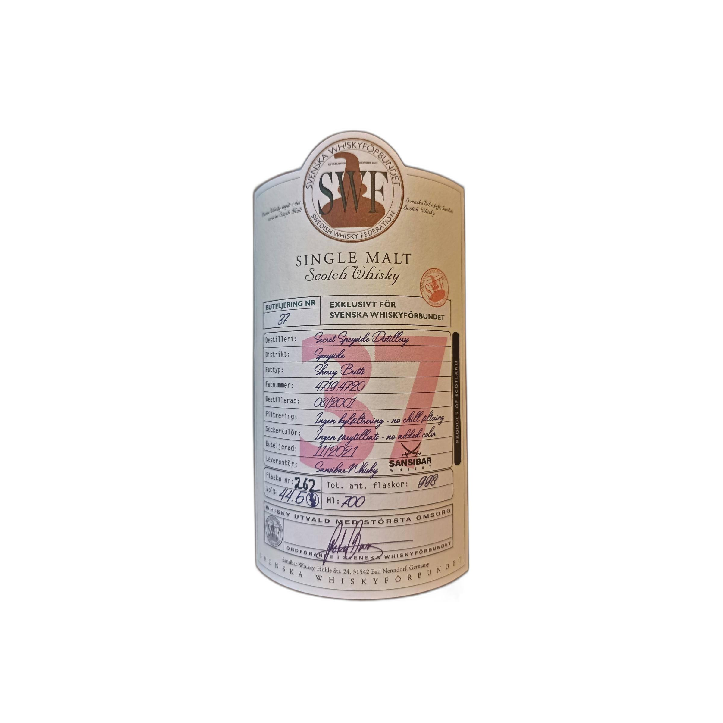Secret Speyside Distillery 2001 SvWf 2