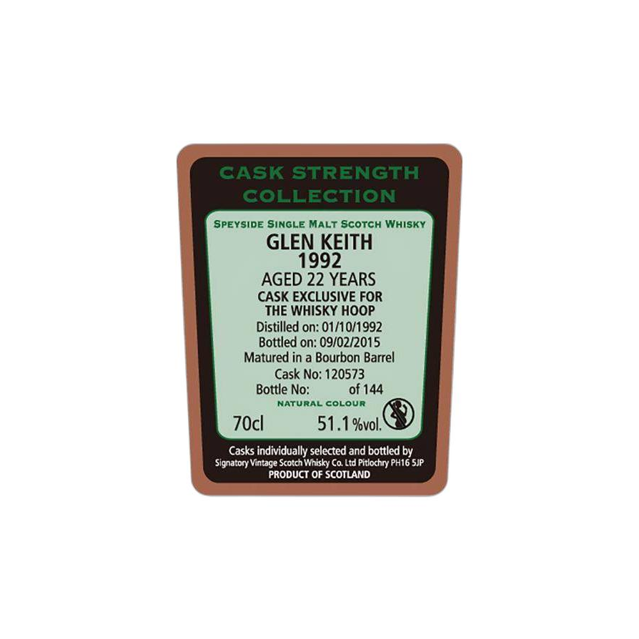 Glen Keith Cask Strength Collection 1992 22 Years Single Malt Whisky