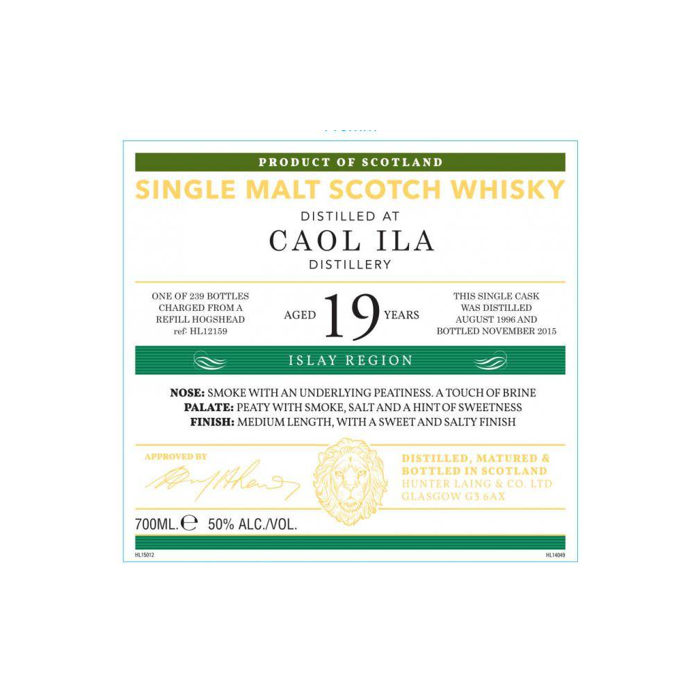 Caol Ila Old Malt Cask 1996 19 Years Single Malt Whisky