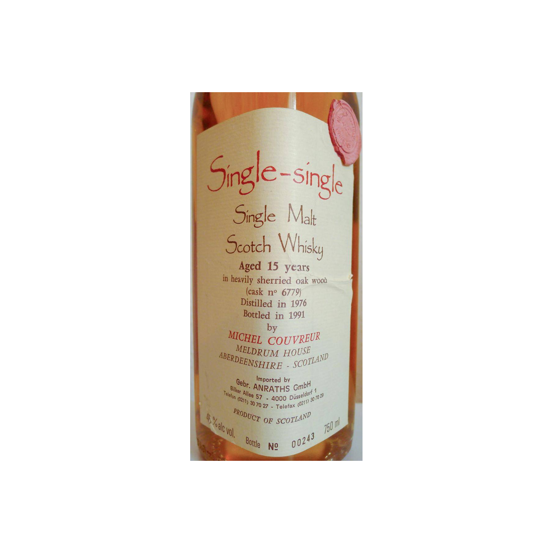 Michel Couvreur 1976 15 Years Single Malt Whisky 2