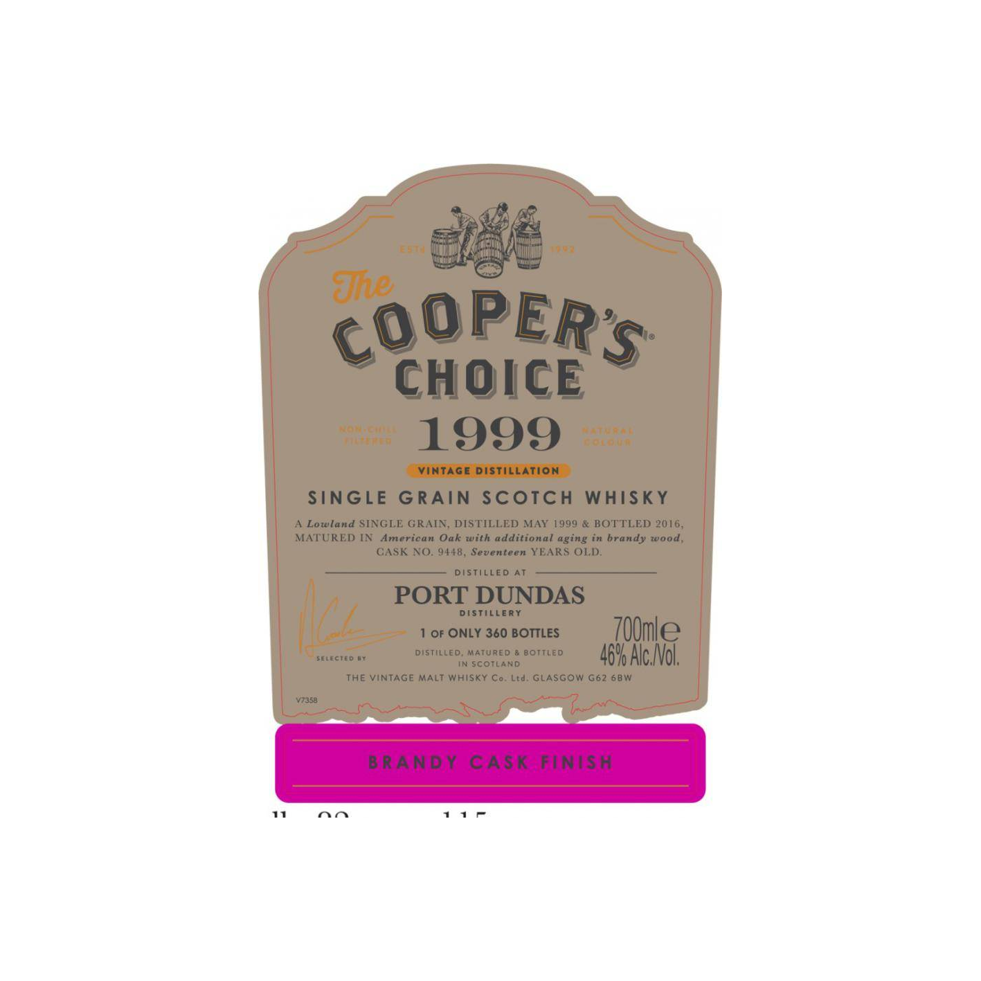 Port Dundas The Cooper's Choice 1999 17 Years Single Grain Whisky 2