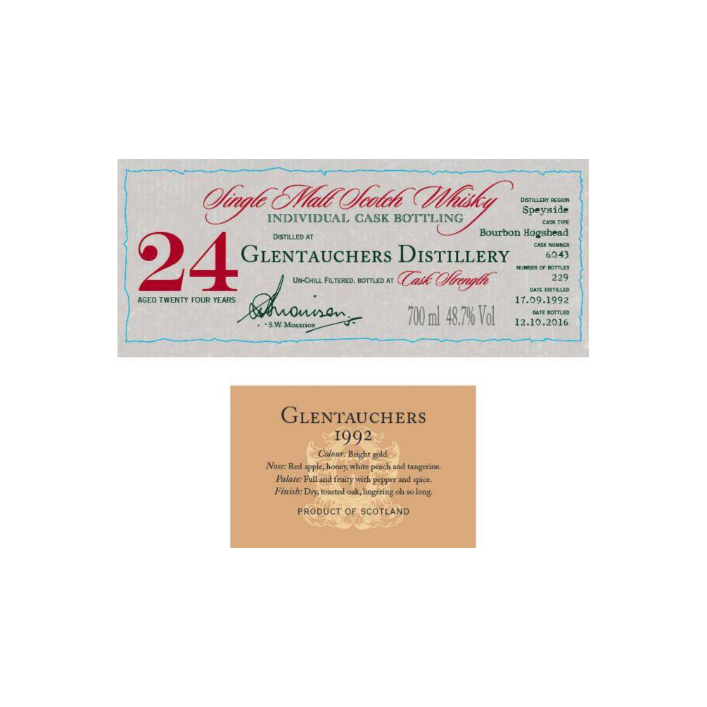 Glentauchers Individual Cask Bottling 1992 24 Years Single Malt Whisky 2