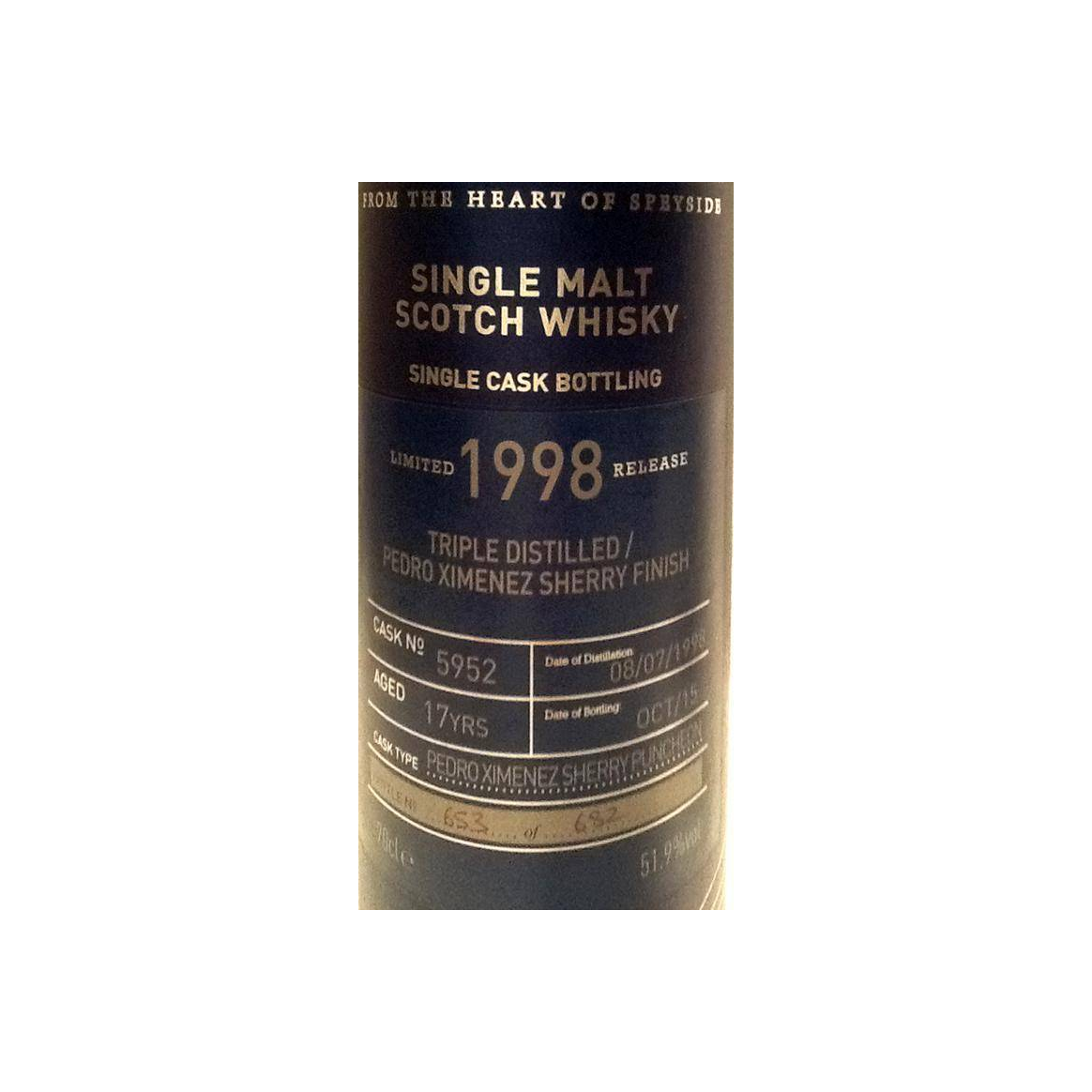 BenRiach Individual Cask Bottling 1998 17 Years Single Malt Whisky