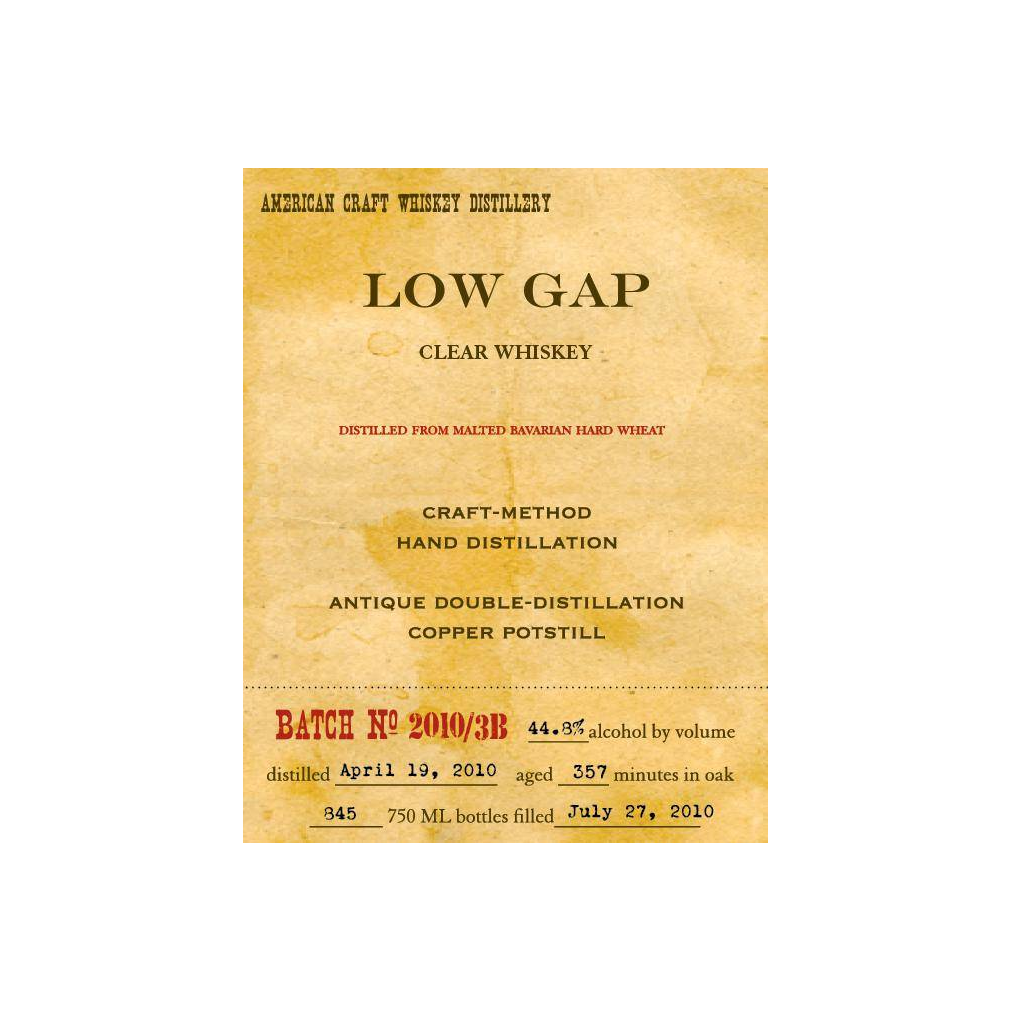 Low Gap 2010 - Clear Whiskey