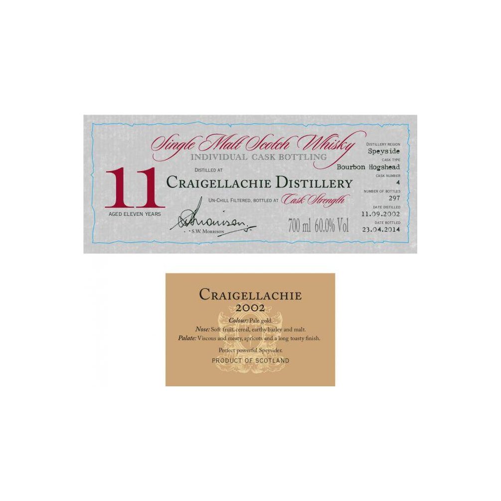 Craigellachie Individual Cask Bottling 2002 11 Years Single Malt Whisky