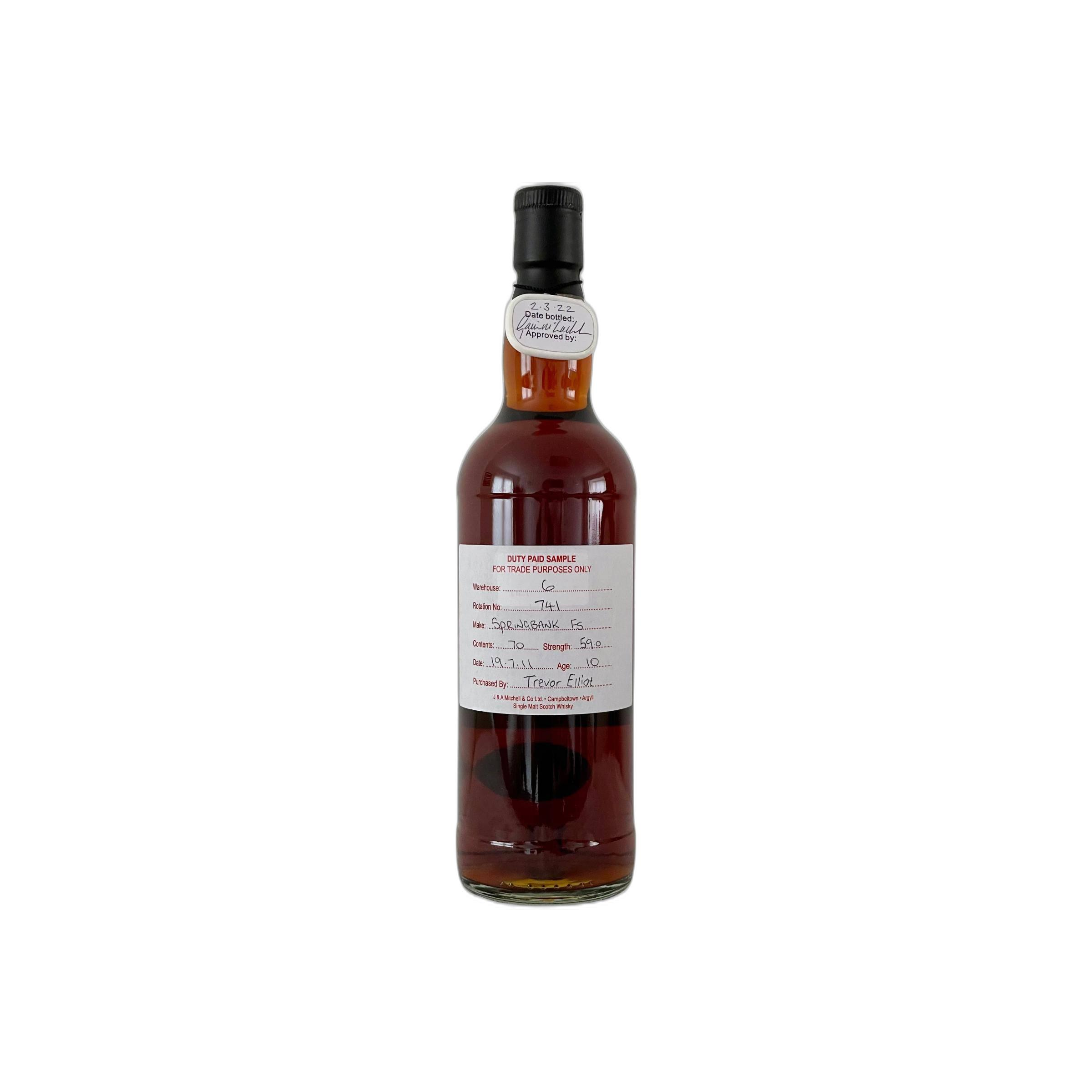 Springbank Duty Paid Sample - For Trade Purposes Only 2011 10 Years Single Malt Whisky