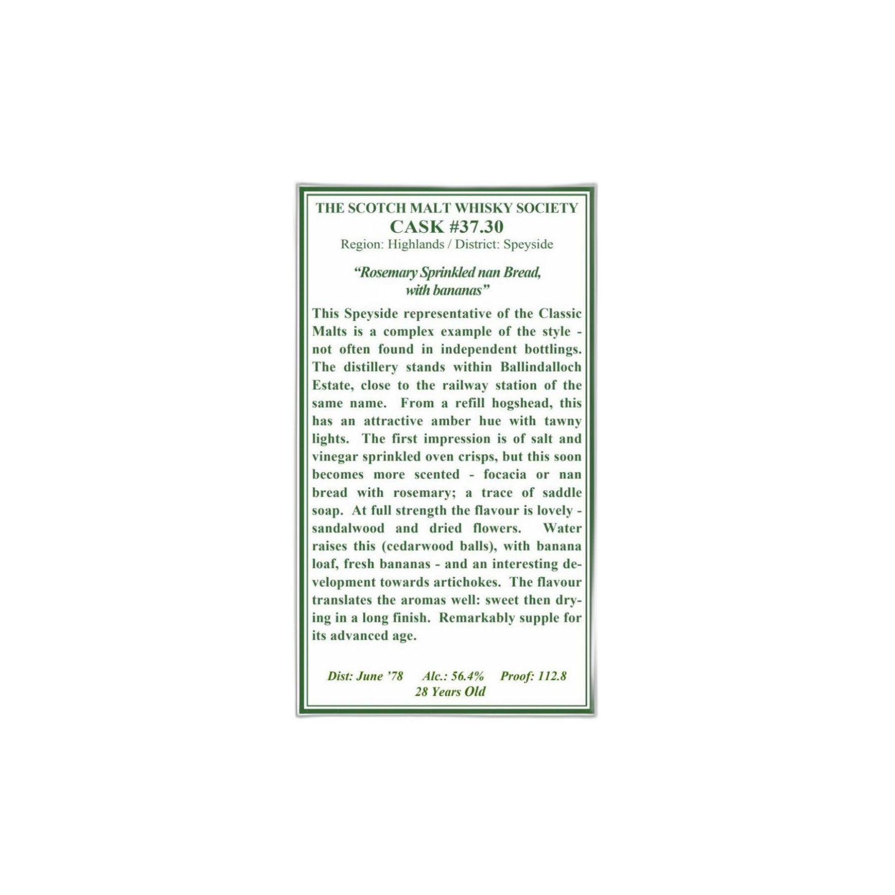 The Scotch Malt Whisky Society 1978 28 Years Single Malt Whisky 2