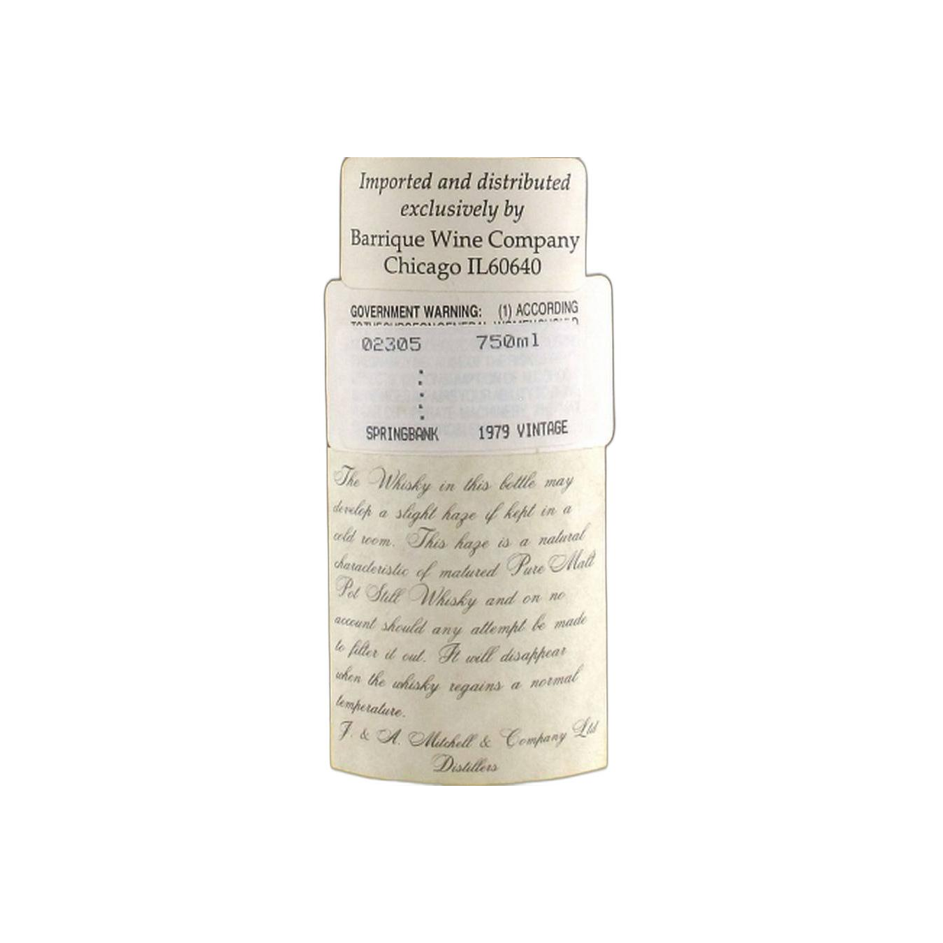 Springbank 1979 12 Years Single Malt Whisky 3