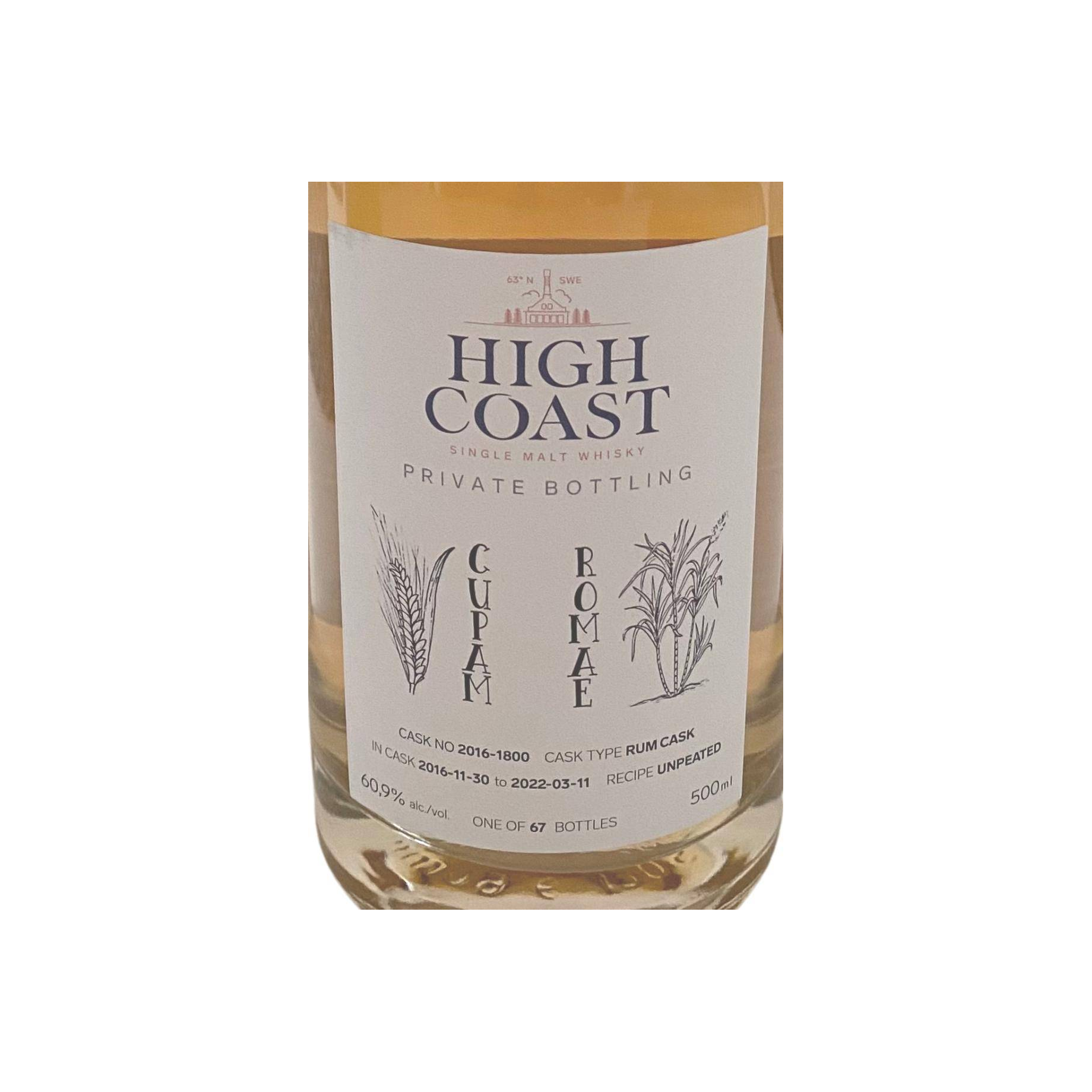 High Coast Private Bottling 2016 5 Years Single Malt Whisky 2